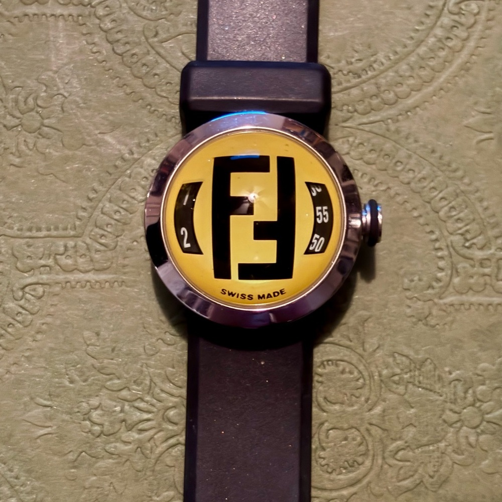 Fendi | Accessories | Watches | Women’s Watch with Black Band and Gold Dial